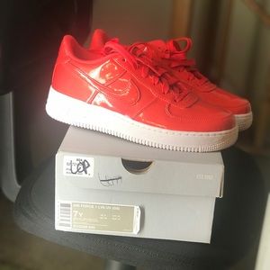 Paten-leather Air Force Ones